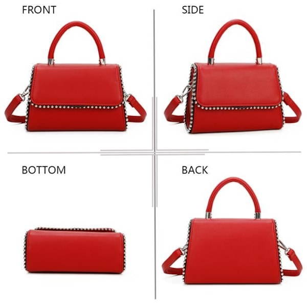 Käsilaukku - GALLANTRY - Elegancy Studded - Punainen - Synteettinen - Magneettinen suljin Röd