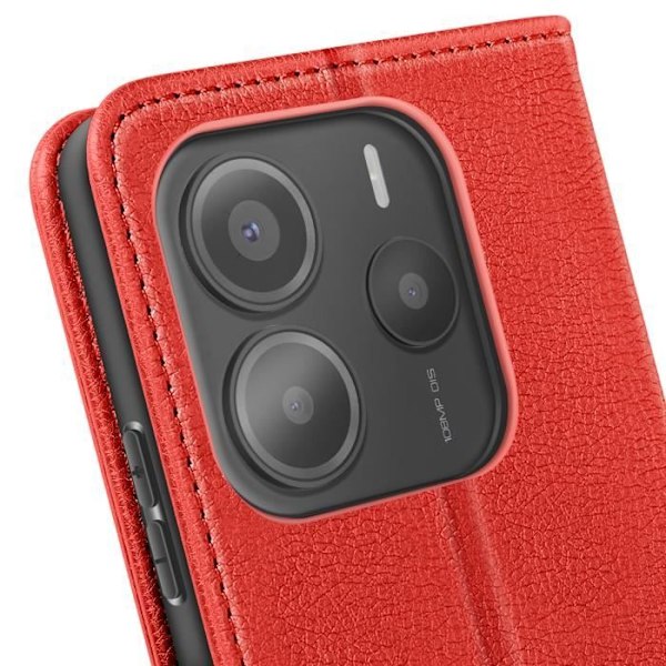 Xiaomi Redmi Note 14 5G Klapppi Lompakko ja Video-tuki Punainen Röd