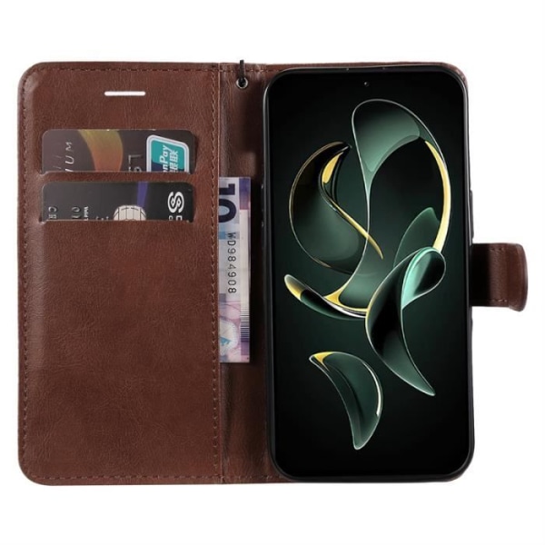 Etui kompatibelt med Xiaomi 13T-13T PRO 6.67", Stødsikkert premium lædercover Flip Wallet Case, Brun YCRR6