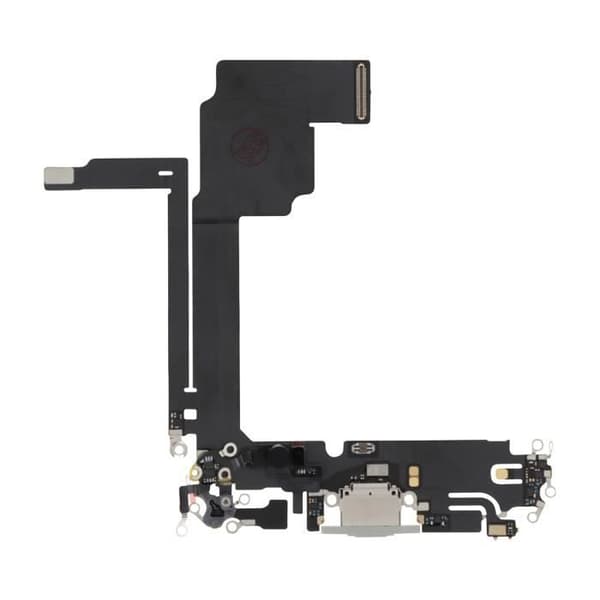 Laderconnector - AVIZAR - iPhone 15 Pro Max - USB-C - Mikrofon - Hvid titanium Vit