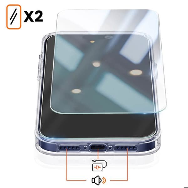 Beskyttelsespakke til iPhone 17 Pro Integreret 5-i-1 Transparent Vit