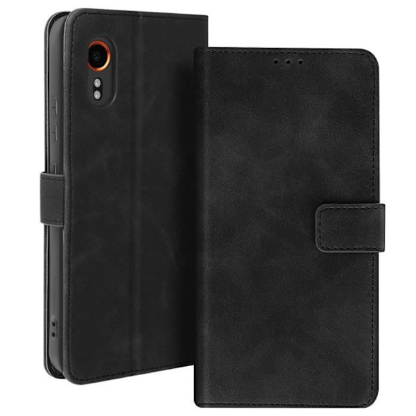 AVIZAR Plånboksfodral till Samsung Galaxy XCover 7 - Svart - Magnetisk flik - Videostöd Svart
