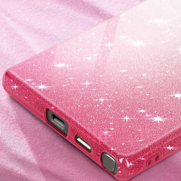 Samsung S24 Ultra Case - AVIZAR - Glitter Case - Pink Glitter - Halvstiv silikone Rosa