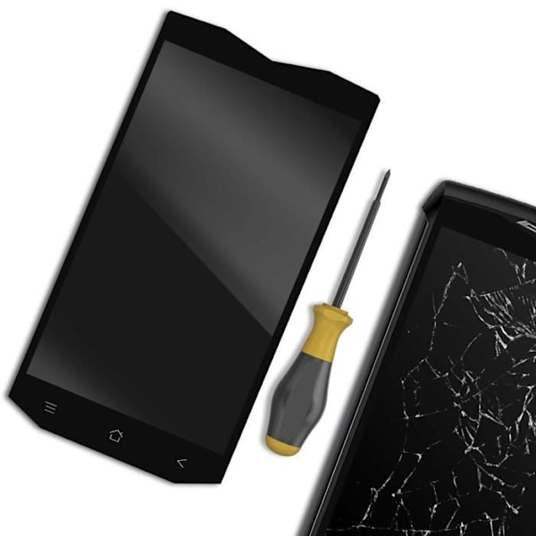 LCD-skärm och pekglas för Blackview BV8000 Pro Black Svart