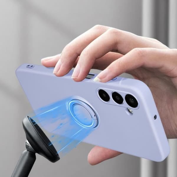 Fodral för Samsung Galaxy A05s Ringhållare Flexibel silikon lavendel