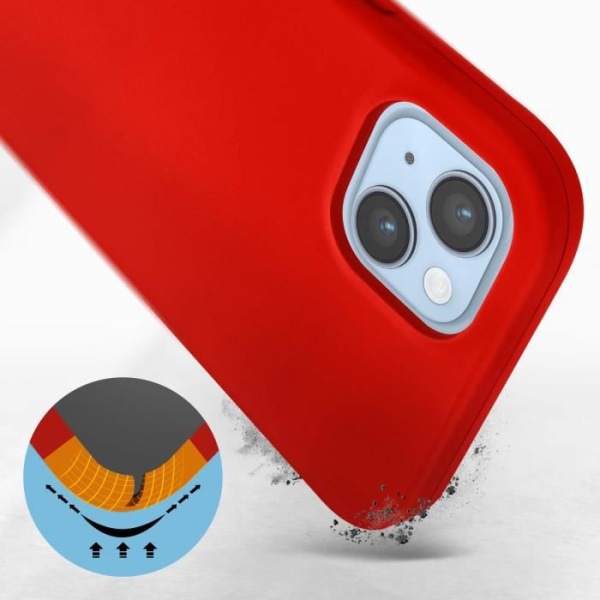 iPhone 14 cover Halvstiv Soft-touch Fin rød