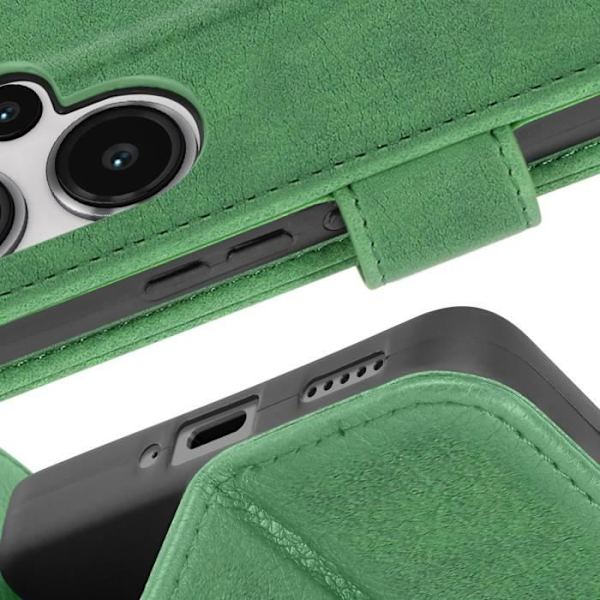 Kotelo Xiaomi Redmi Note 13 Pro Plus -lompakolle ja videotelineelle, vihreä Grön