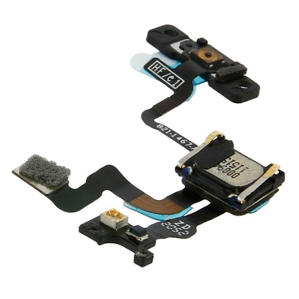 Nappe Power - AVIZAR - iPhone 4S - On/Off + Micro + Nærheds sensor - Sort - 20 g Svart