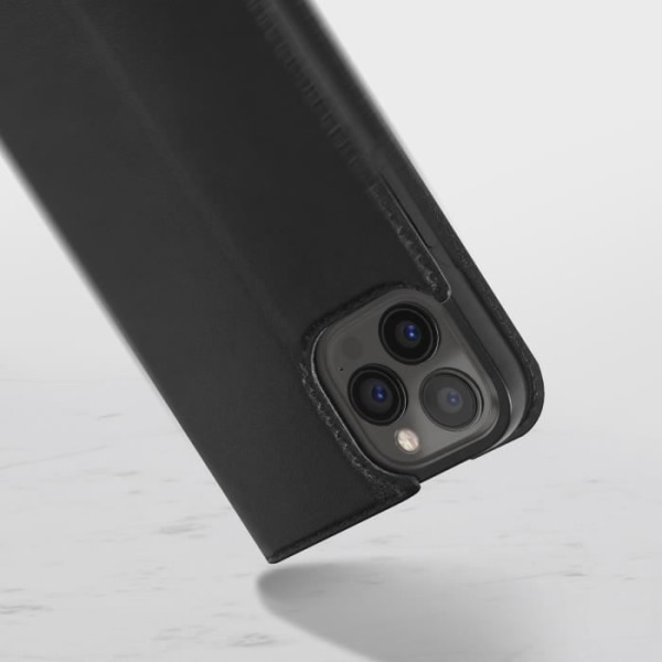 iPhone 13 Pro Max Etui - AKASHI - Øko-læder sort - Kortopbevaring - Video støtte Svart