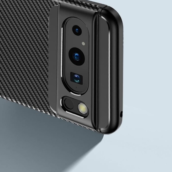 Cover til Google Pixel 8 Pro Silikone Carbon Fiber Classic Carb Series Sort Svart