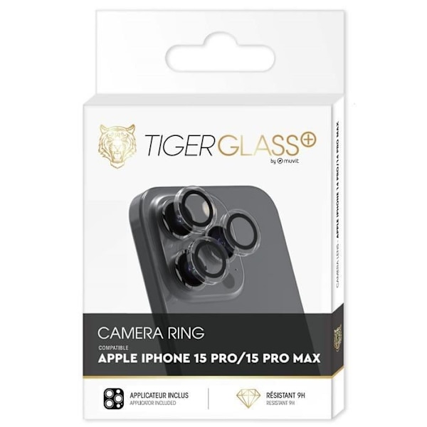 Tiger Glass Plus Kameraring Gennemsigtig iPhone 15 Pro/15 Pro Max