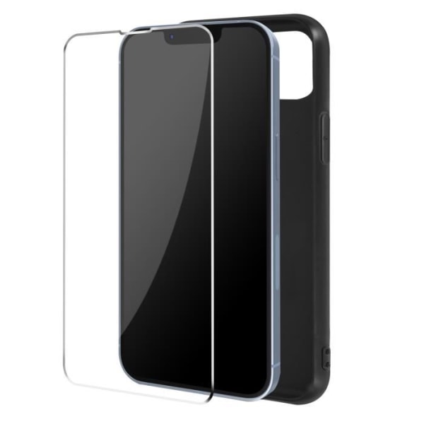 iPhone 13 Pro Max blødt sort etui og 9H gennemsigtigt hærdet glas Svart