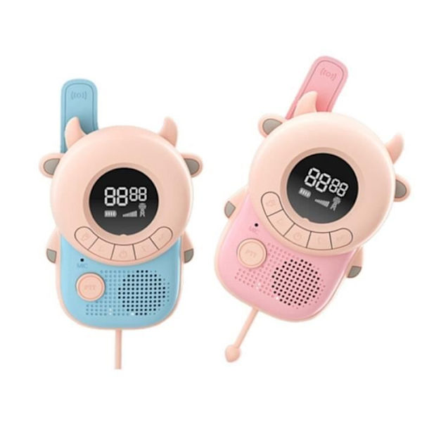 Lasten radiopuhelin - TECHKIDS - Mouh-mouh -malli - Taustavalaistu LCD-näyttö - 8 kanavaa - 10 ääntä Beige