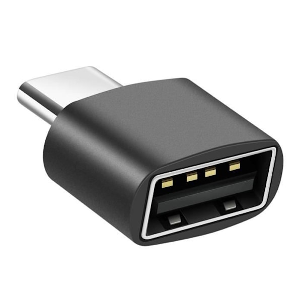 USB C til USB 2.0 ADAPTØR AVIZAR - Overførselshastighed 480 Mbps - Aluminium design - Sort