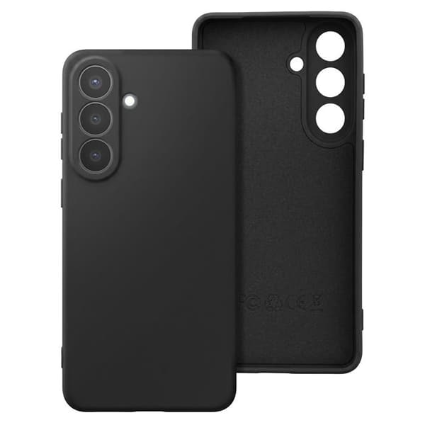 Silicone Soft-Touch Cover til Galaxy S26 med Sort Mikrofiberforing Svart