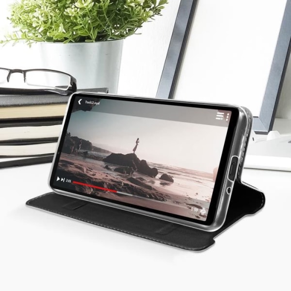 Hus - DUX DUCIS - Sony Xperia 10 IV - Øko-læder sort - Video støtte - Kort opbevaring Svart