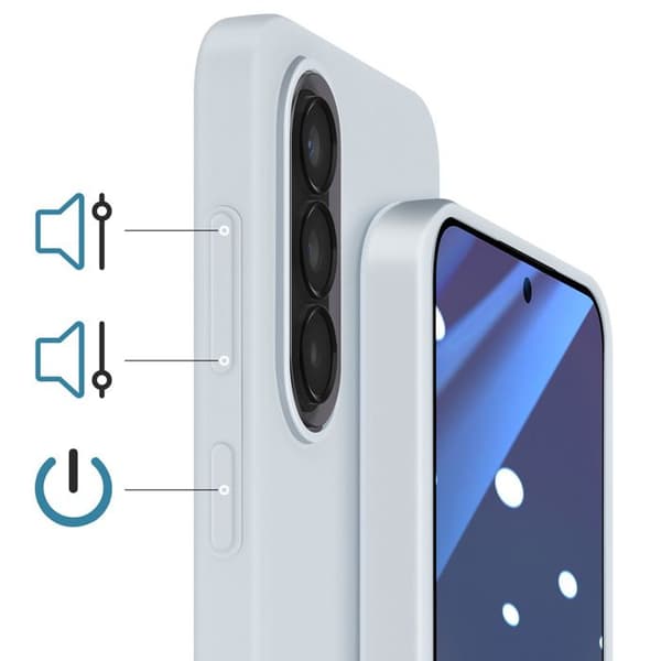 Coque - SAMSUNG - Galaxy A57 - Glat silikone - Hævede kanter - Lys blå Blå
