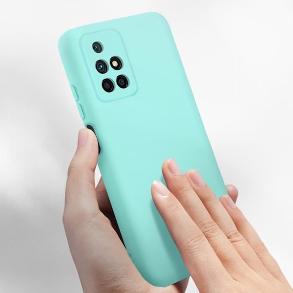 Skyddsskal - AVIZAR - Xiaomi Redmi 10 - Halvhård silikon - Soft-touch finish - Blå färg Turkos blå