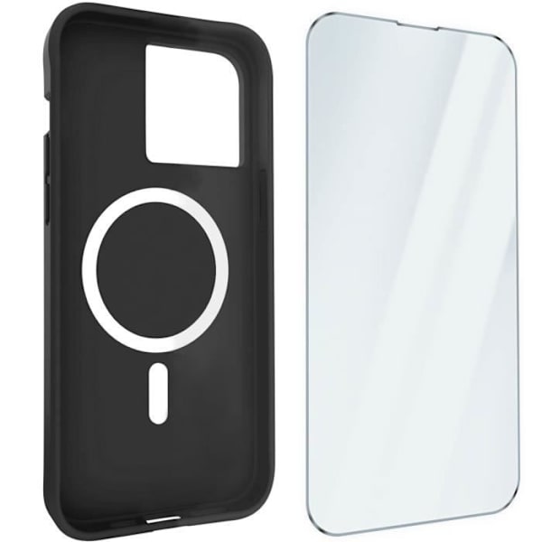 Coque MagSafe - Case Mate - iPhone 15 Pro - Rigide - Sort - Hærdet glas 9H Svart