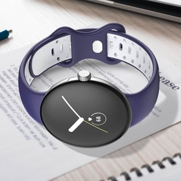 Armbånd til Google Pixel Watch Soft Two-tone Silikone Blå/Hvid