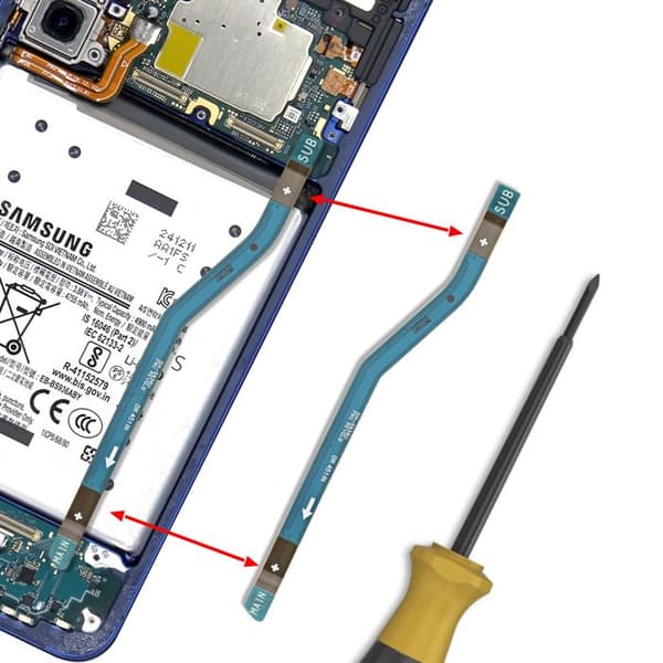 Nappe FRC til Galaxy S25 Plus Flex Kabel Forbindelse Hovedkort Samsung Blå Blå