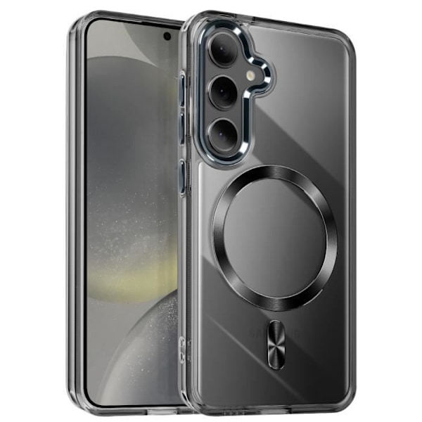 Coque MagSafe för Samsung S24 Plus och S25 Plus Bakstycke Kristall Färg Svart Svart