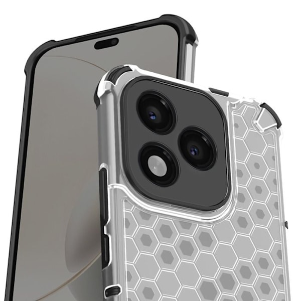 Coque Antichoc Honor 400 Lite vahvistetuilla kulmilla ja kohokuvioidulla suunnittelulla Valkoinen