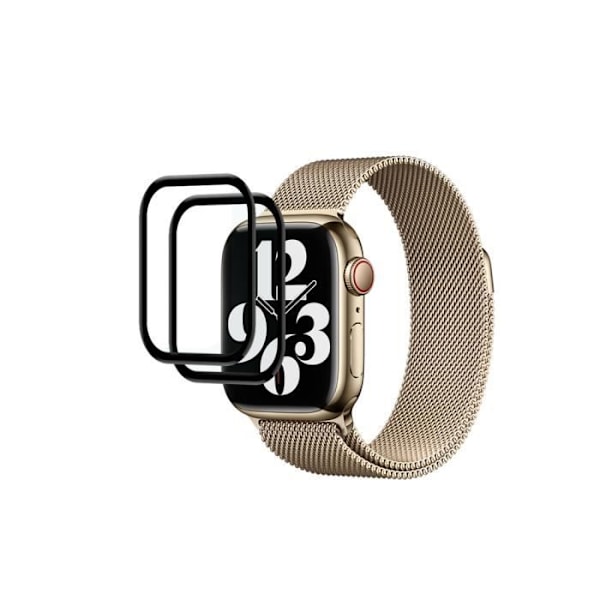 Paket med 2 skärmskydd för Apple Watch 41mm i krökt härdat glas Eko Transparent Black