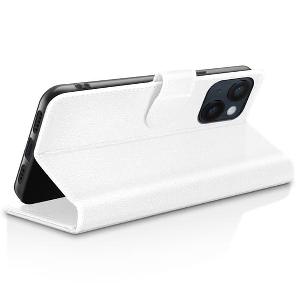 Plånboksfodral - ZANAÉ - iPhone 14 - Horisontellt Stöd - Magnetstängning - Vit Vit