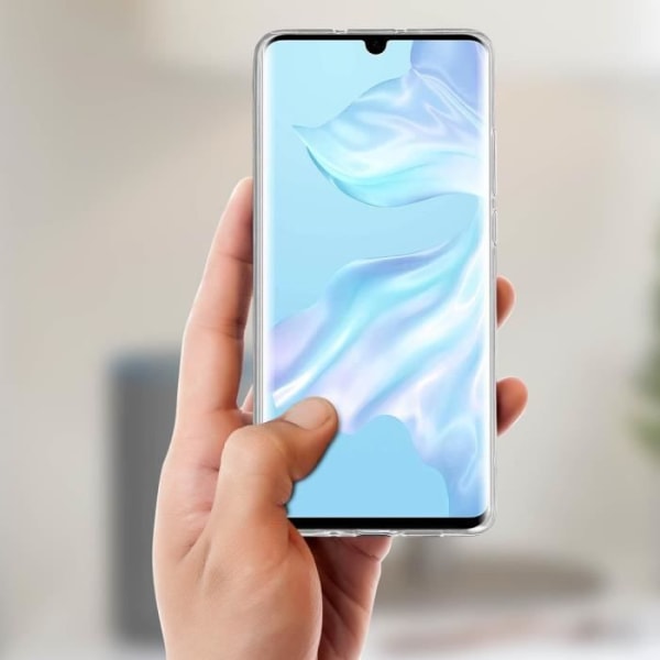 Huawei P30 Pro Silikongelfodral Ultratunt Anti-repskydd Transparent Vit