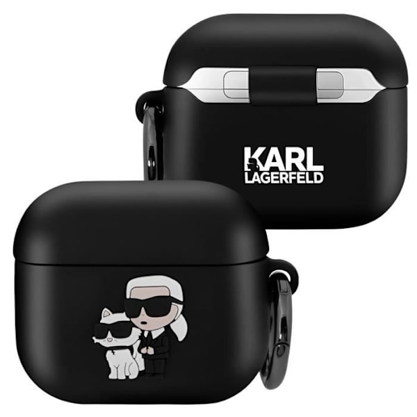 Kotelo AirPods 3:lle Iskunkestävä pehmeä renkaalla Karl Lagerfeld Black Svart