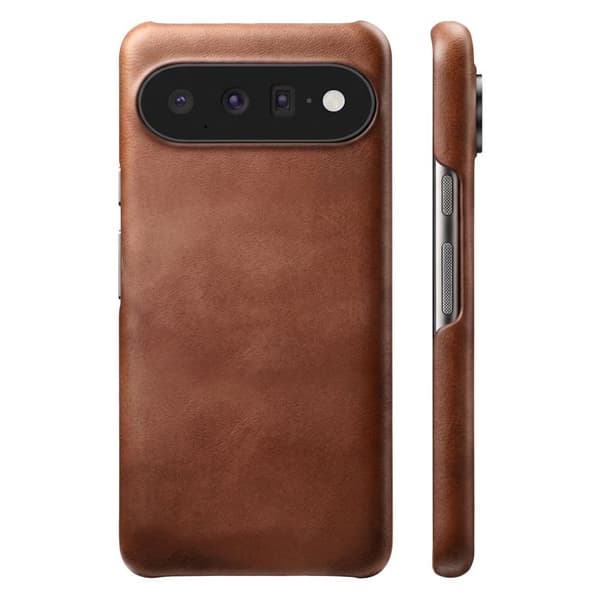 Cover til Google Pixel 11 Pro Hård Læder Effekt med Hævede Kanter Mørkebrun brun