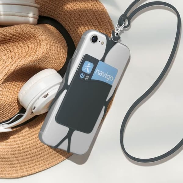 Coque Cordon - Universel - NeckPouch - Silikoni - Harmaa - Pehmeä Grå