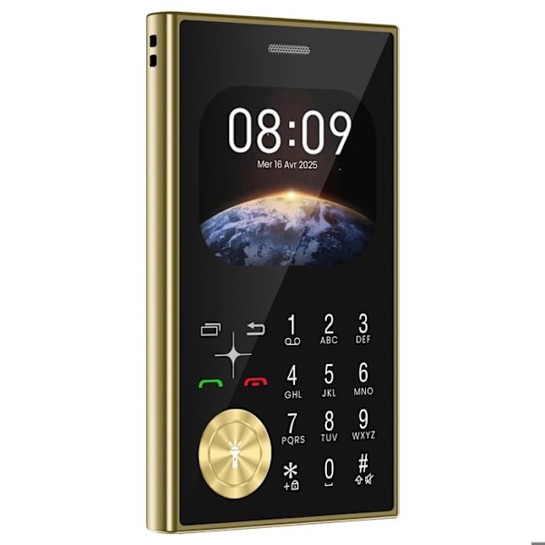 Mobiltelefon med knappar 2,01 tum Dubbel SIM Stil Linje Guld