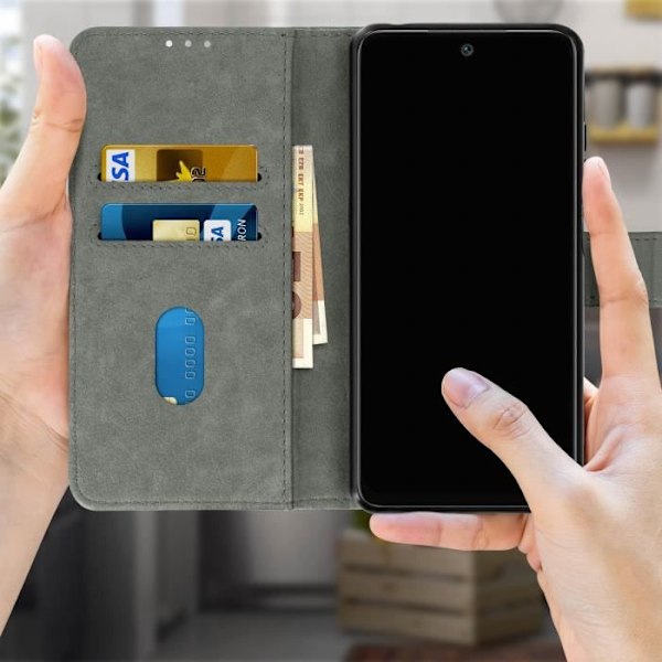 Fodral Xiaomi Redmi 10 Flip Wallet Funktion Videostöd Grå Grå
