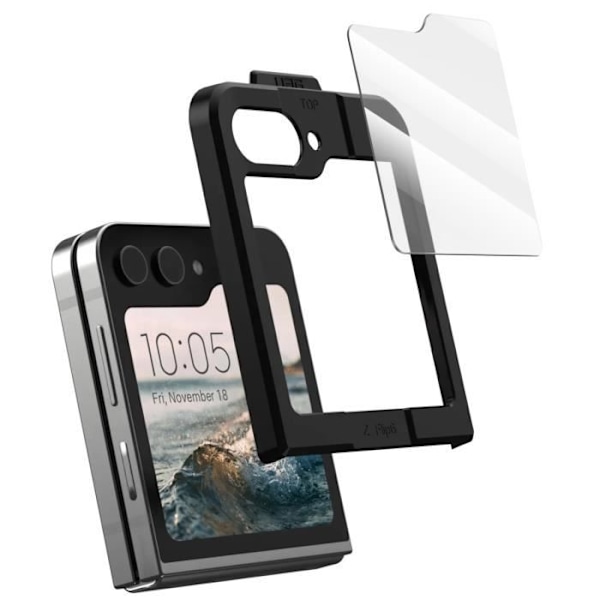 Härdat glas för Z Flip 6 Dubbelförstärkt Stötsäker 1,8 m Antireflex UAG Transparent Transparent