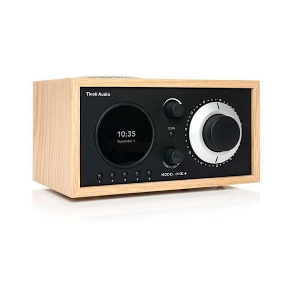 Tivoli Audio Model One + FM/DAB+ bordsradio med Bluetooth och fjärrkontroll - Ek/Svart svart ek