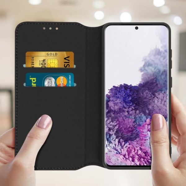 Smartphoneetui - AVIZAR - Galaxy Note 10 - Øko-læder - Støttefunktion - Sort Svart