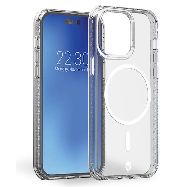 Fodral till iPhone 14 Pro Max Förstärkt AIR-kompatibelt MagSafe Origin France Force Fodral Transparent Transparent
