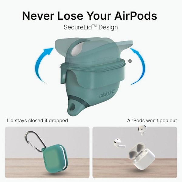 Coque til Airpods 4 Vandtæt IPX6 med Karabinhage Catalyst Grøn Grön