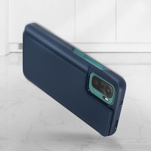 Housse - AVIZAR - Xiaomi Redmi Note 10 / Note 10s - Visningsvindue - Video Støtte - Hård Beskyttelse Midnattsblå
