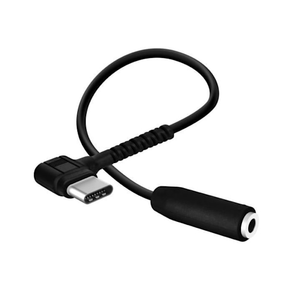 USB-C til 3,5 mm hunstik lydadapter Vinklet designlængde 12 cm Sort