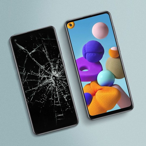 Komplett block Samsung Galaxy A21s LCD-skärm Touchglas Original Svart Svart
