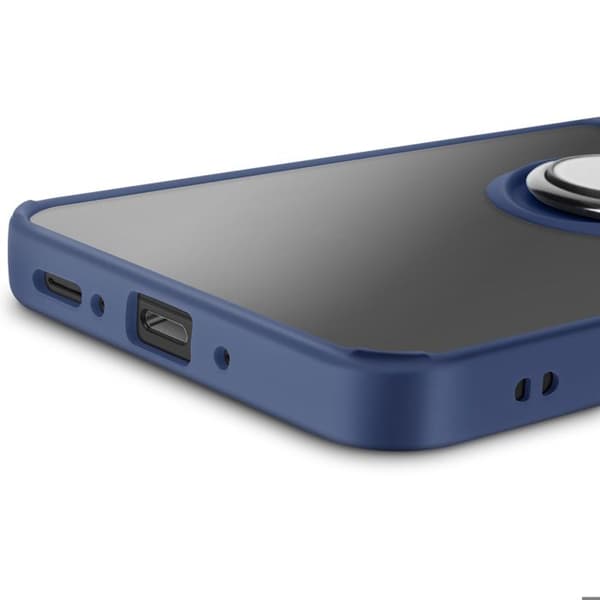 Coque Anneau - Samsung Galaxy A36 - Antichoc - Bague Transformable - Translucent Bag Blue Night Blå