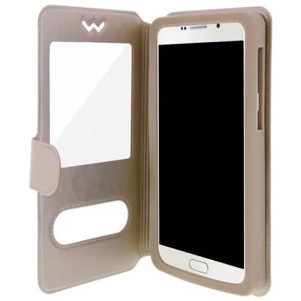 Universal Folio Case Cover - AVIZAR - Guld - Kompatibel med 5,3 till 5,5 tums smartphones - Ekologiskt läder - Soft Shell Guld