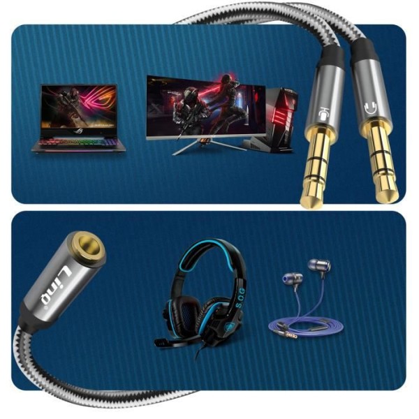 Audio Splitter Adapter Jack 3,5 mm hun til 2x Jack 3,5 mm han LinQ