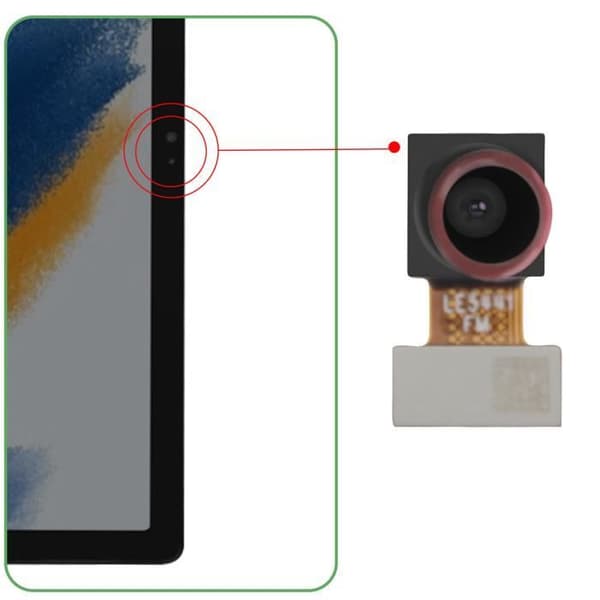 Original Samsung Galaxy Tab A8 10.5 Frontkamera 5MP Selfie Sensor Samsung Svart Svart