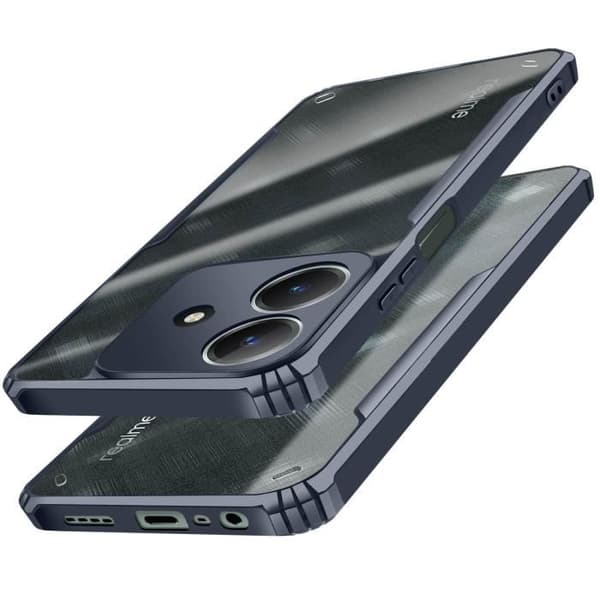 Coque - ADVARSEL - Realme C61 - Silikone Stødabsorberende - Kamerablok Dækket - Mørkeblå Blå