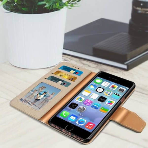 Suojus iPhone 6 / 6S / 7 / 8 / SE 2020 Wallet Case Kultainen tukitoiminto Keltainen guldgul