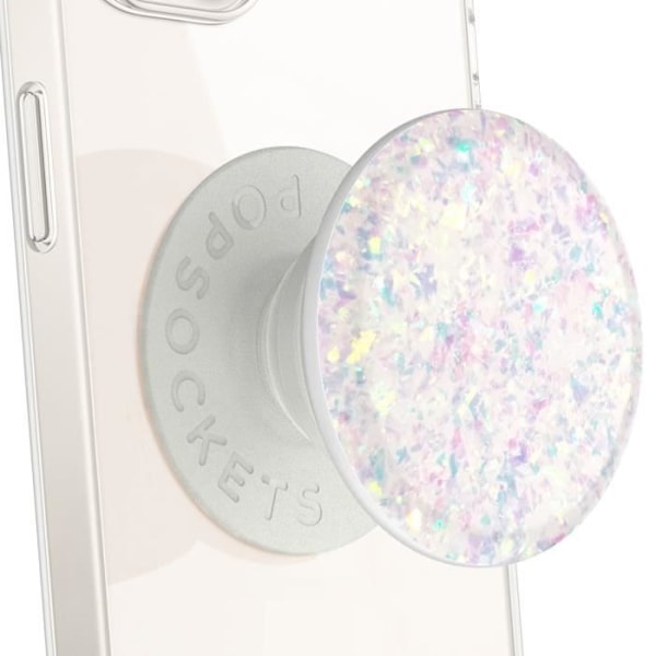 PopGrip Iridescent Confetti Håndgreb Støtte Klæbbar Popsockets Glitrende Vit